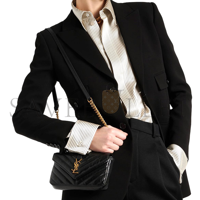 YSL COLLEGE MINI CHAIN BAG IN  OIL WAX LEATHER 779430 (20*13*3cm)